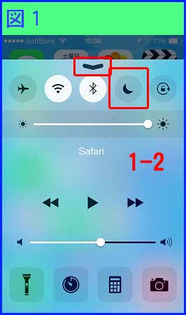 iPhoneのおやすみモード：コントロールパネル
